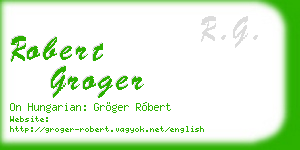 robert groger business card